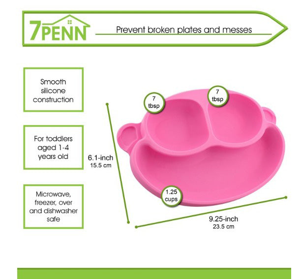 7PENN SILICONE MONKEY BABY PLATE WITH BASE