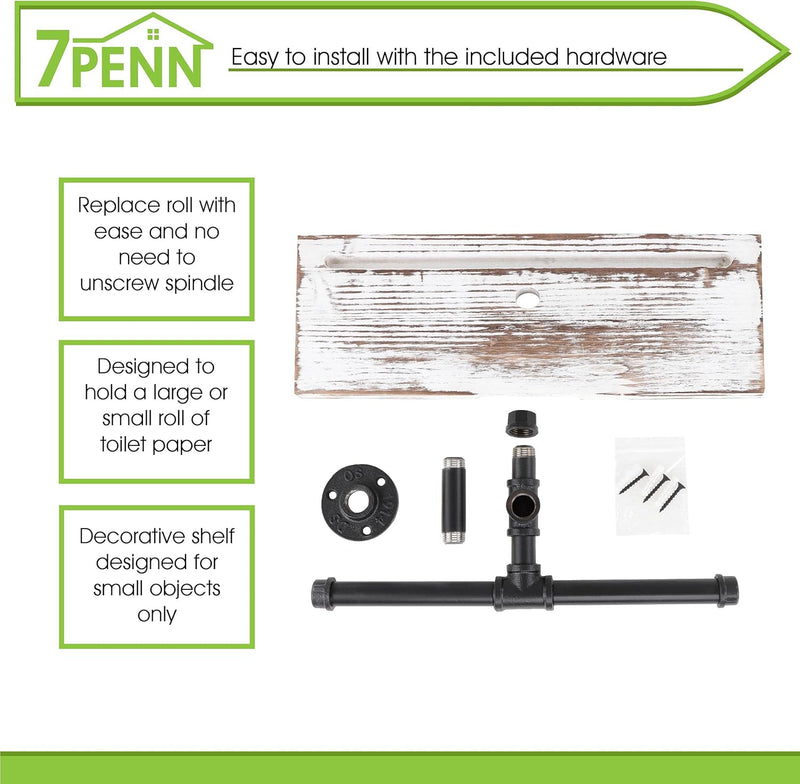 7PENN 2 ROLL TOILET PAPER HOLDER & SHELF