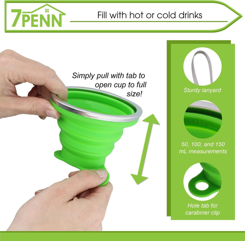 7PENN 5PK COLLAPSIBLE MULTICOLOR MUG SET