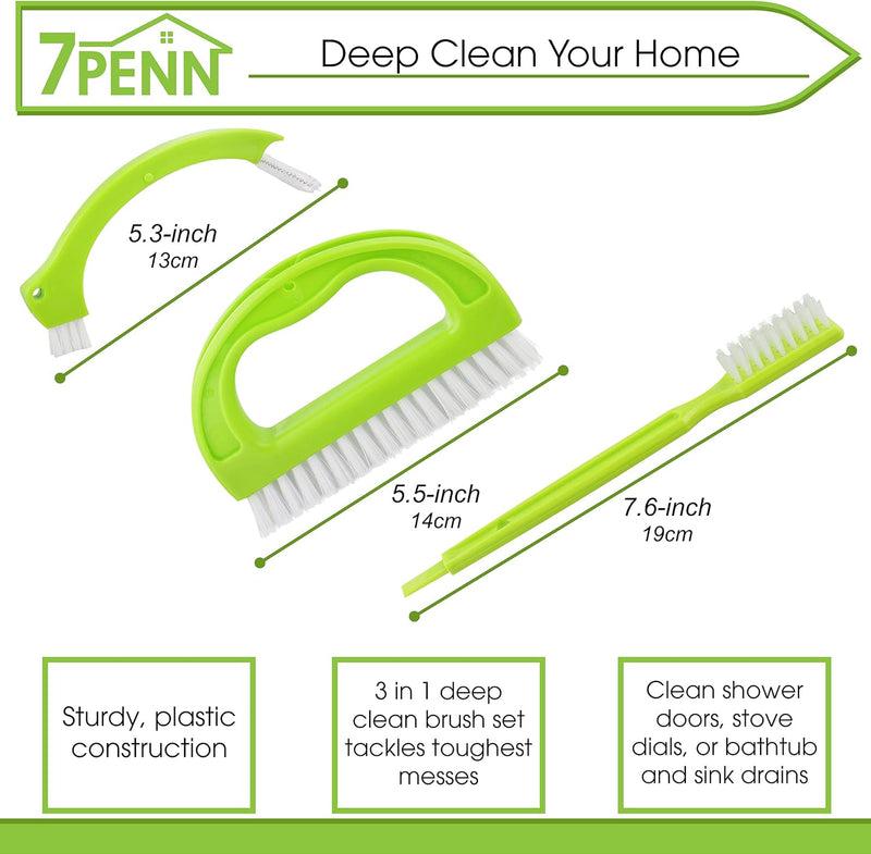 7PENN 3-in-1 GROUT CLEANING BRUSH SET