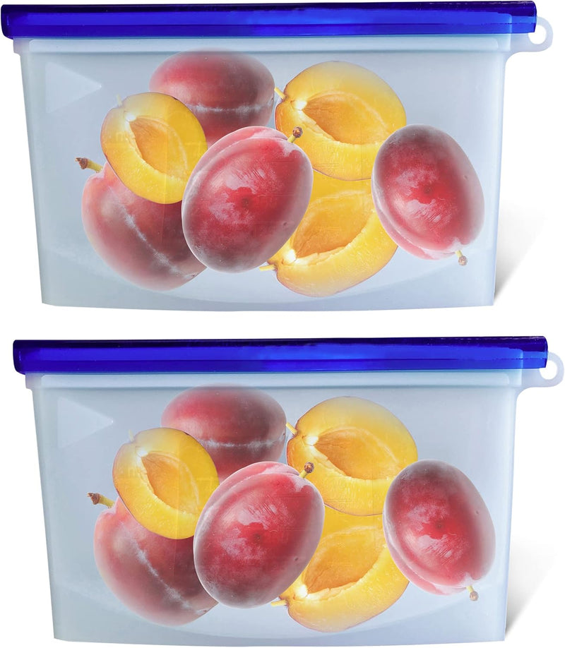 7PENN 2PK 500ML REUSABLE SILICONE FOOD BAGS GREEN
