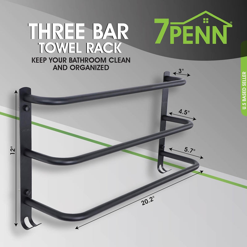 7 PENN 3 TIER TOWEL BAR RACK