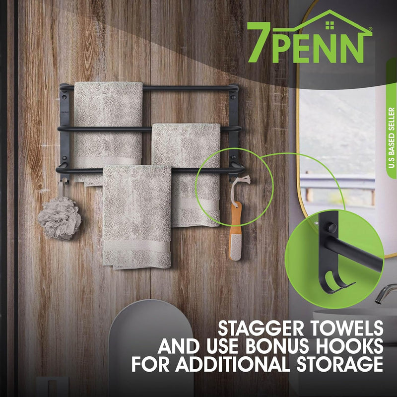 7 PENN 3 TIER TOWEL BAR RACK