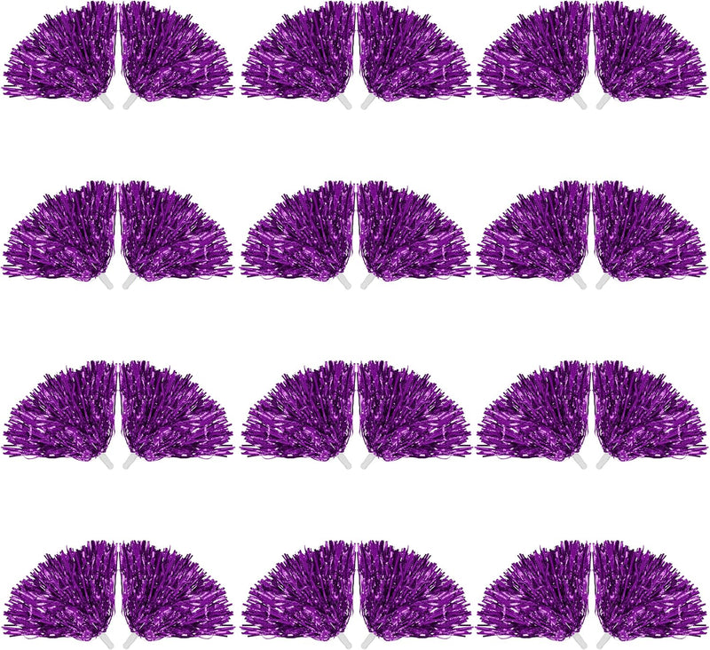 7PENN 12 PAIR PURPLE FOIL POM POMS