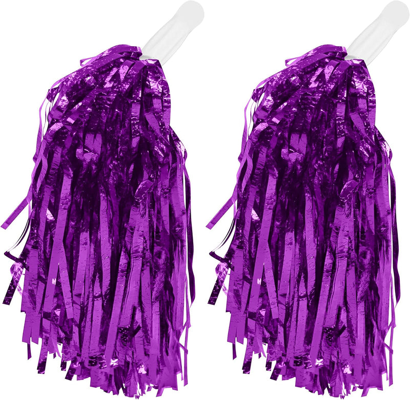 7PENN 12 PAIR PURPLE FOIL POM POMS
