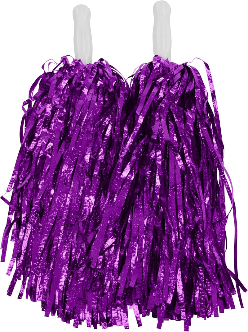 7PENN 12 PAIR PURPLE FOIL POM POMS