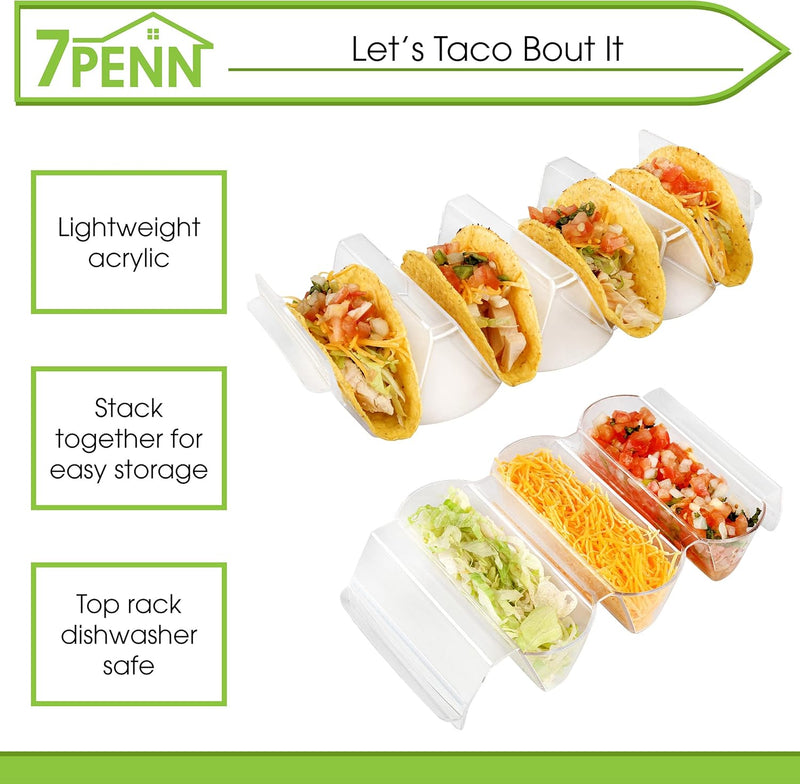 7 PENN 4PK CLEAR TACO HOLDER TRAYS
