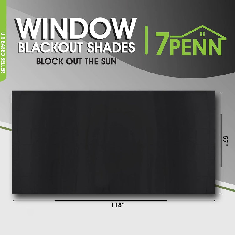 7PENN PORTABLE BLACKOUT SHADE KIT 118x57'' CUT TO SIZE