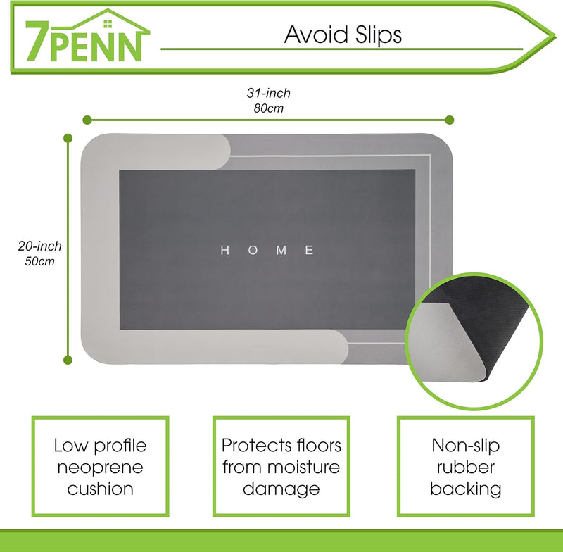 7PENN HOME ABSORBENT NON-SLIP BATHMAT 20x31''