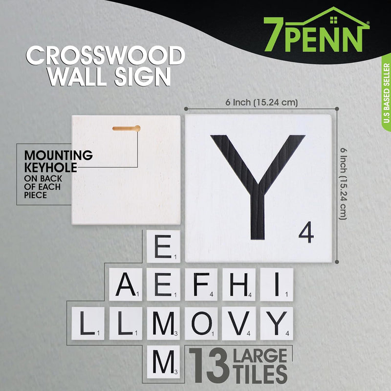 7PENN WOOD SCRABBLE LETTERS SPELLING FAMILY-LOVE-HOME 6x6''