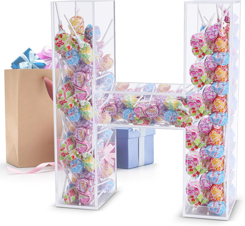 7PENN CLEAR ACRYLIC FILLABLE LETTER H CANDY BOX FOR WEDDINGS