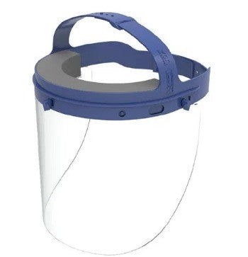 CLEAR PLASTIC FACE SHIELD ASSEMBLED
