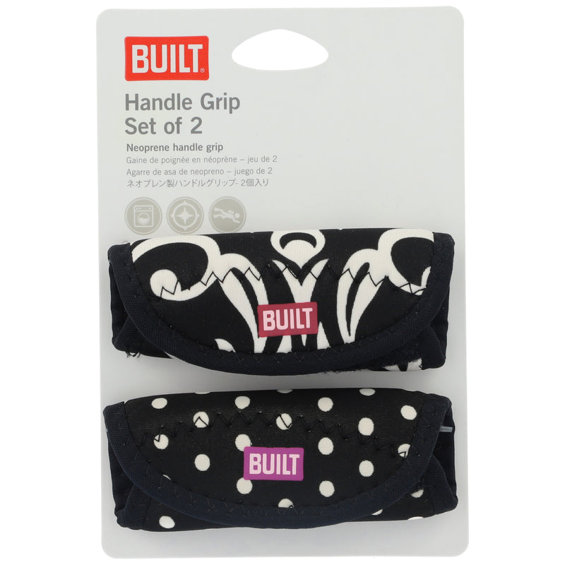 2pk NEOPRENE HANDLE GRIPS BLK/WTE/DT
