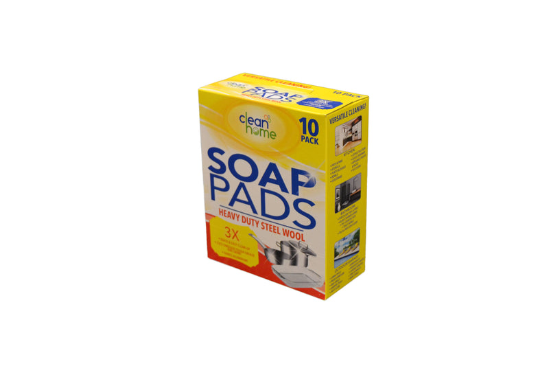 10pk STEEL WOOL SOAP PADS