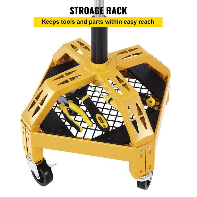 VEVOR ROLLING GARAGE STOOL 300LB  24-28.7'' ADJUSTABLE HEIGHT