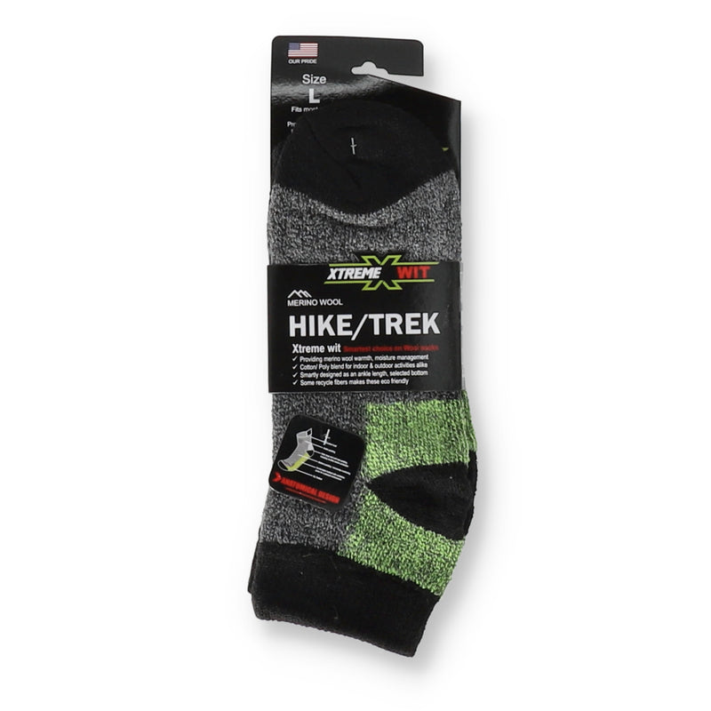 XTREME WIT HIKE-TREK SOCKS WOOL BLEND 1pr sz10-12