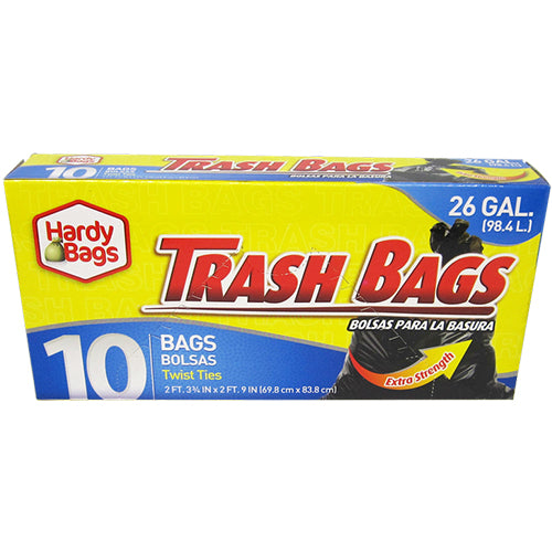 10ct 26 GALLON TRASH BAGS 27.75x33''