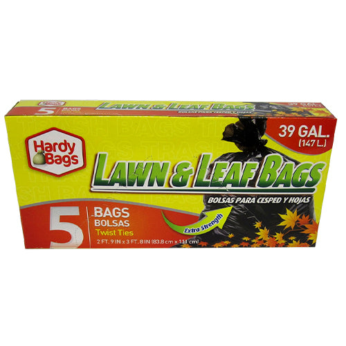 5CT 39GAL LAWN & LEAF TRASH BAGS 33x44''