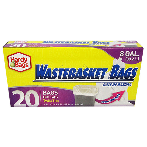 20ct 8 GAL WASTEBASKET BAGS 22x24''