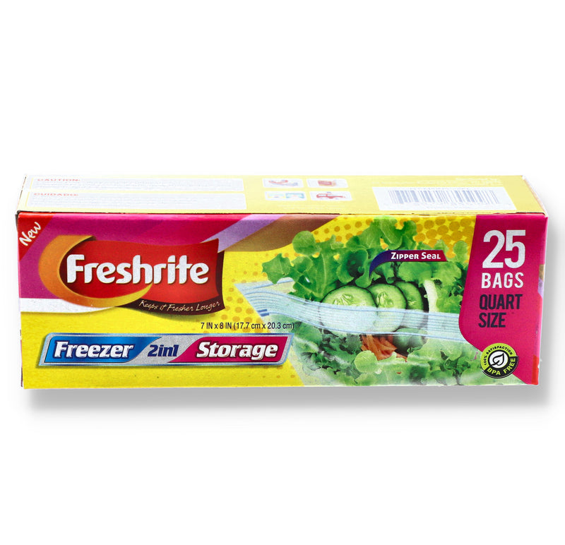 25ct QT ZIPPER FREEZER BAG