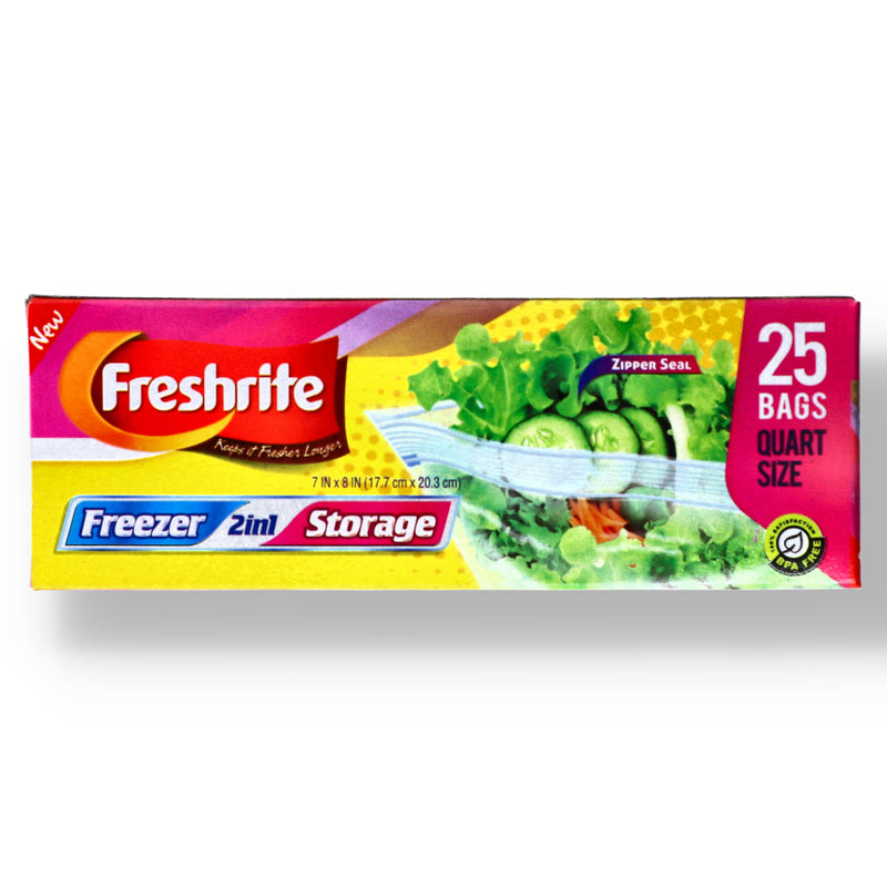 25ct QT ZIPPER FREEZER BAG