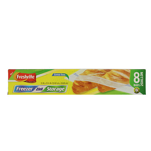 8ct 2 GAL ZIPPER FREEZER BAG