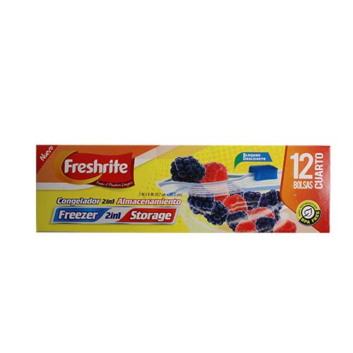 12ct QT SLIDER FREEZER BAG