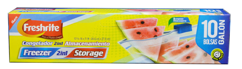 10ct GAL SLIDER FREEZER,STORAGE BAGS