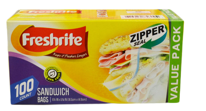 100ct SANDWICH BAGS ZIPPER SEAL