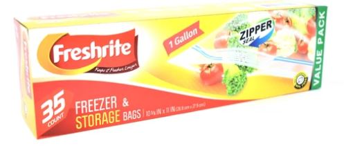 35pk 1gal ZIPPER FREEZER BAGS