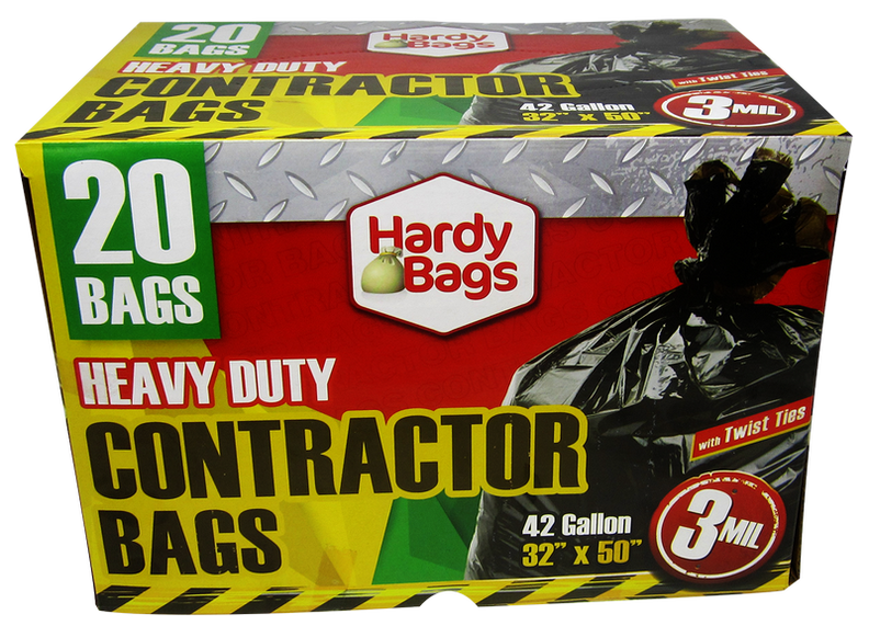 20ct 42 GALLON CONTRACTOR BAGS 32x50'' 3 MIL THICK
