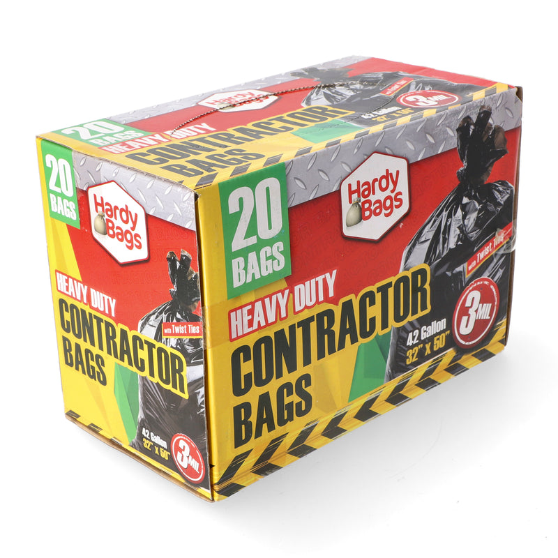 20ct 42 GALLON CONTRACTOR BAGS 32x50'' 3 MIL THICK