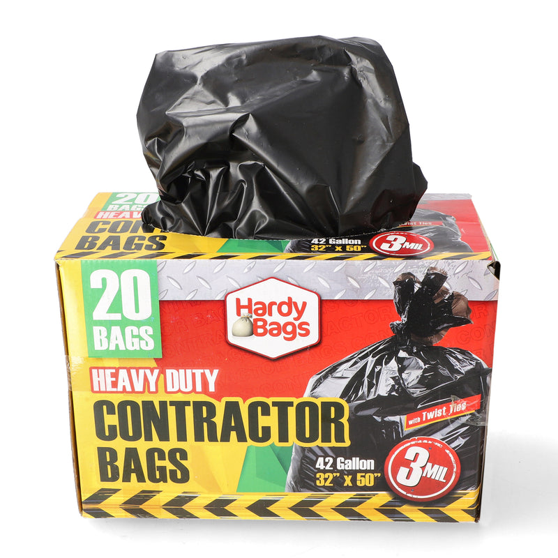 20ct 42 GALLON CONTRACTOR BAGS 32x50'' 3 MIL THICK