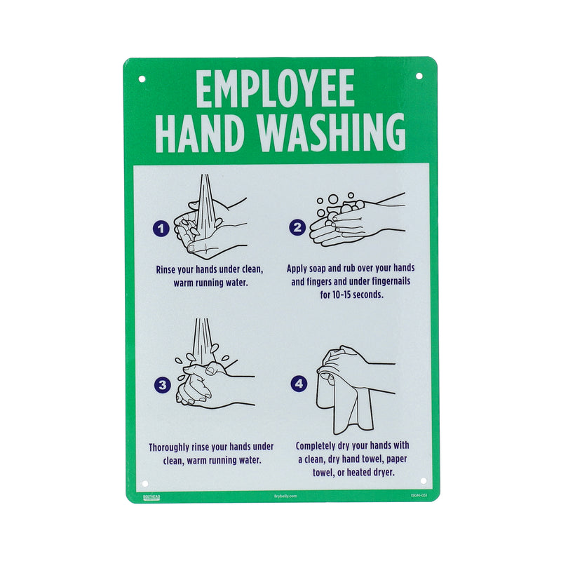 EMPLOYEES HAND WASH ALUMINUM SIGN