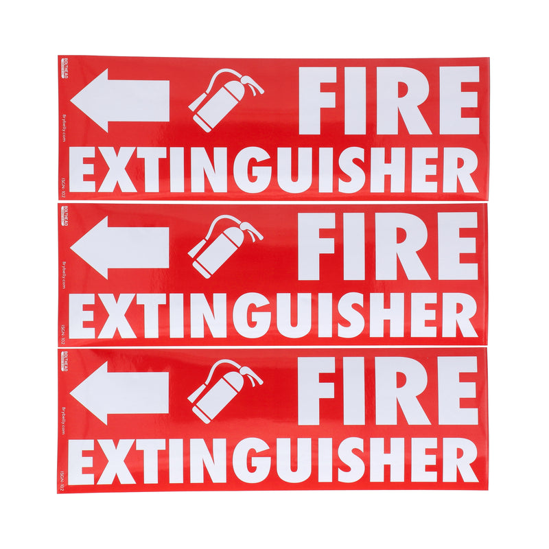 3PK 4 x 12'' FIRE EXTINGUISHER THIS WAY ARROW