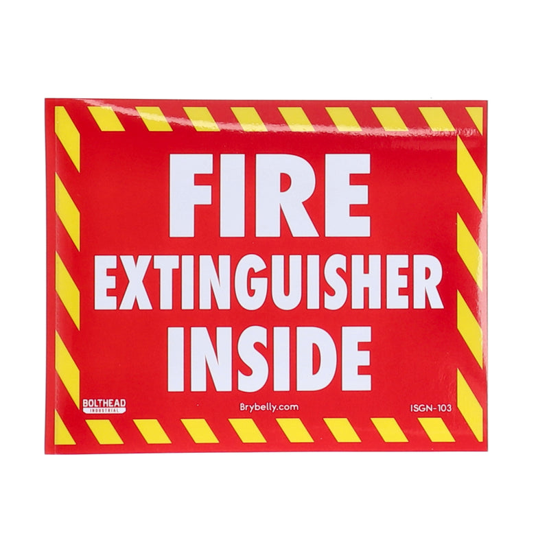 BRYBELLY 5x4'' FIRE EXTINGUISHER INSIDE PEEL & STICK SIGN