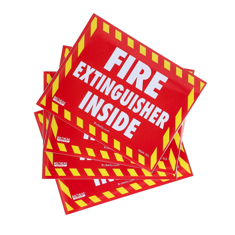 BRYBELLY 5x4'' FIRE EXTINGUISHER INSIDE PEEL & STICK SIGN