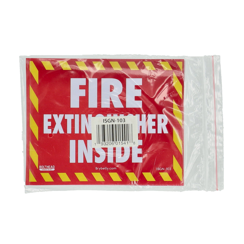 BRYBELLY 5x4'' FIRE EXTINGUISHER INSIDE PEEL & STICK SIGN