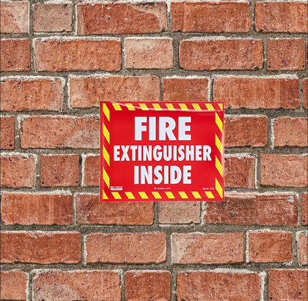 BRYBELLY 5x4'' FIRE EXTINGUISHER INSIDE PEEL & STICK SIGN