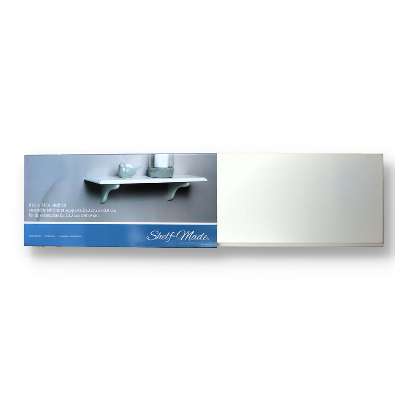 SHELF-MADE 8x24'' WHITE WOOD SHELF KIT