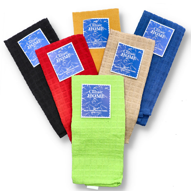 TERRY KITCHEN TOWEL CHECKERED ASSORTMENT 15x25''