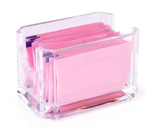 PLASTIC SUGAR & SWEETNER HOLDER 3.25x2.25x2""