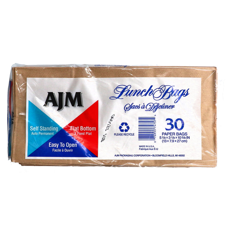 30CT BROWN PAPER LUNCH BAGS