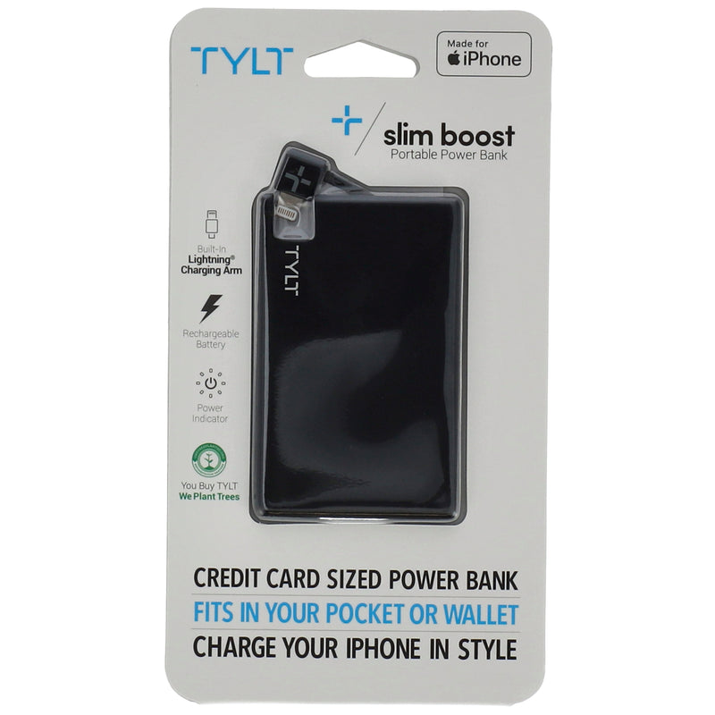 SLIM BOOST POWER BANK LIGHTNING ARM BLACK 1300 mAh