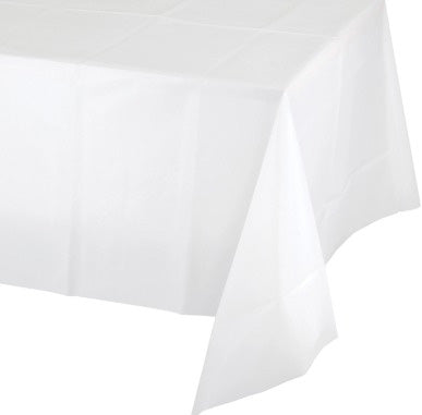 LOT45 12PC DISPOSABLE BLACK TABLECLOTH 54x108'' WHITE