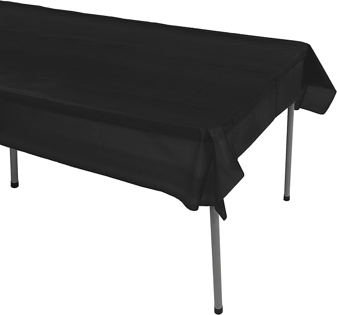LOT45 12PC DISPOSABLE BLACK TABLECLOTH 54x108''
