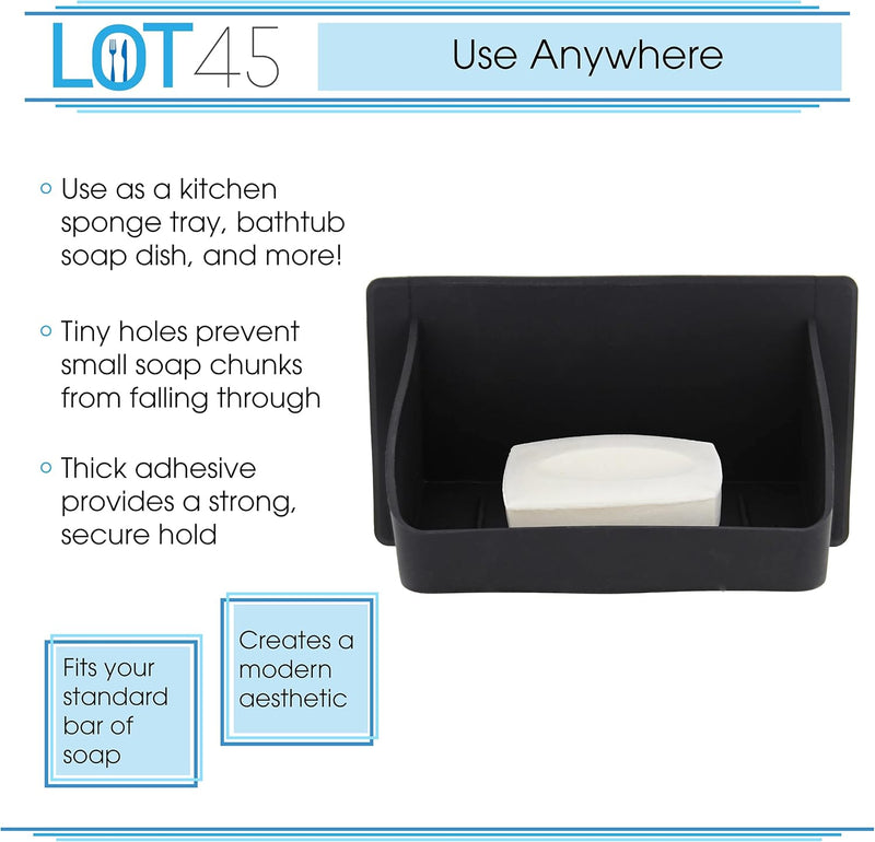 LOT45 SILICONE SOAP DISH SELF ADHESIVE