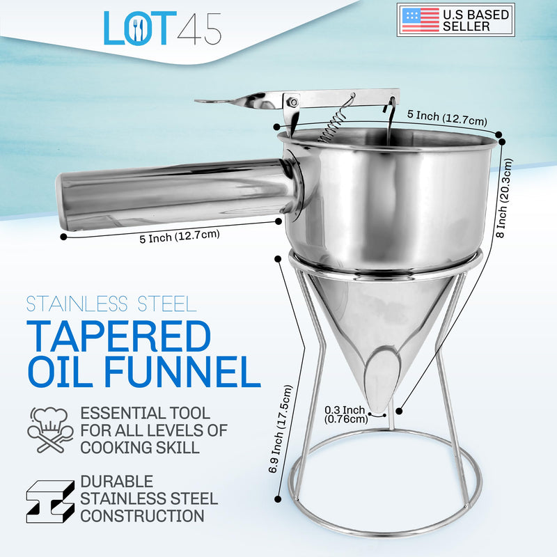 LOT-817695-LOT45 STAINLESS TAPERED WAX & OIL FUNNEL