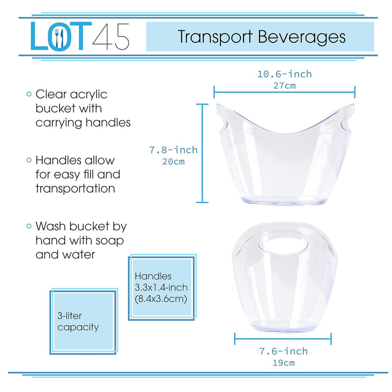 LOT-822088-LOT45 2PK 3.5L CLEAR ACRYLIC ICE TUBS