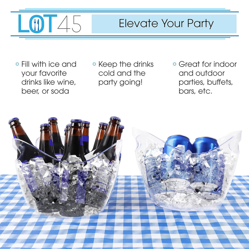 LOT-822088-LOT45 2PK 3.5L CLEAR ACRYLIC ICE TUBS